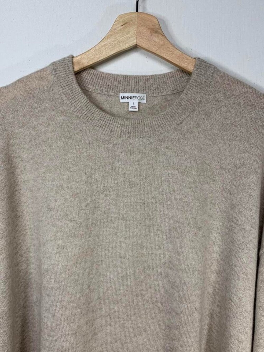 Minnie Rose Women's Cream and Tan Jumper